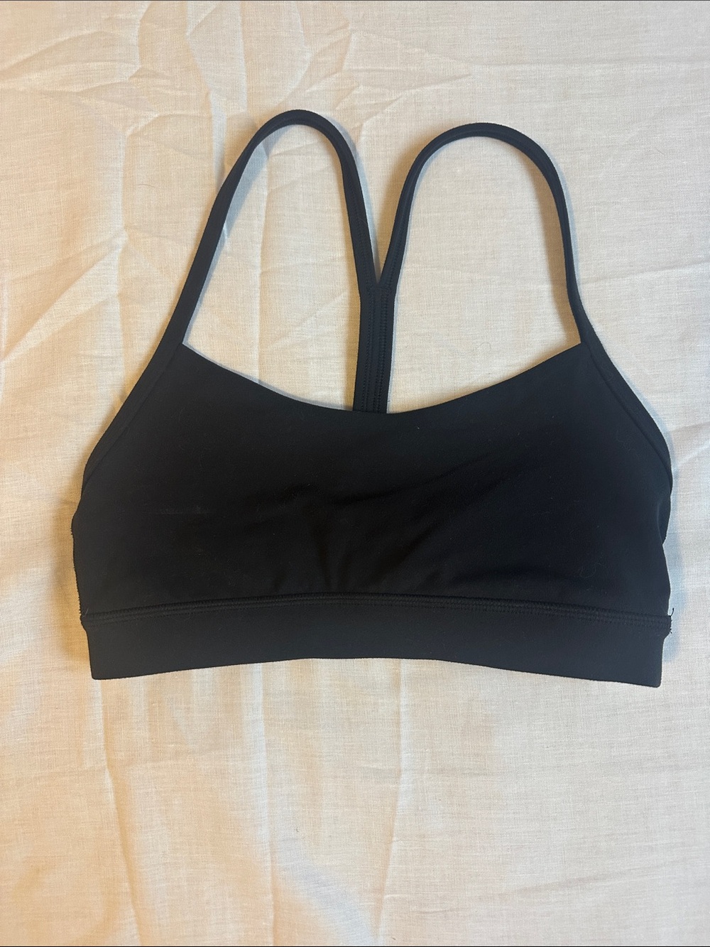 Black Lululemon Flow Y Sports Bra Size 4 EUC